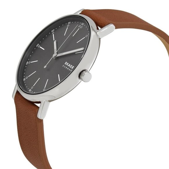 NWT Authentic Skagen Quartz Signature Charcoal Dial Men's Watch - Picture 2 of 3